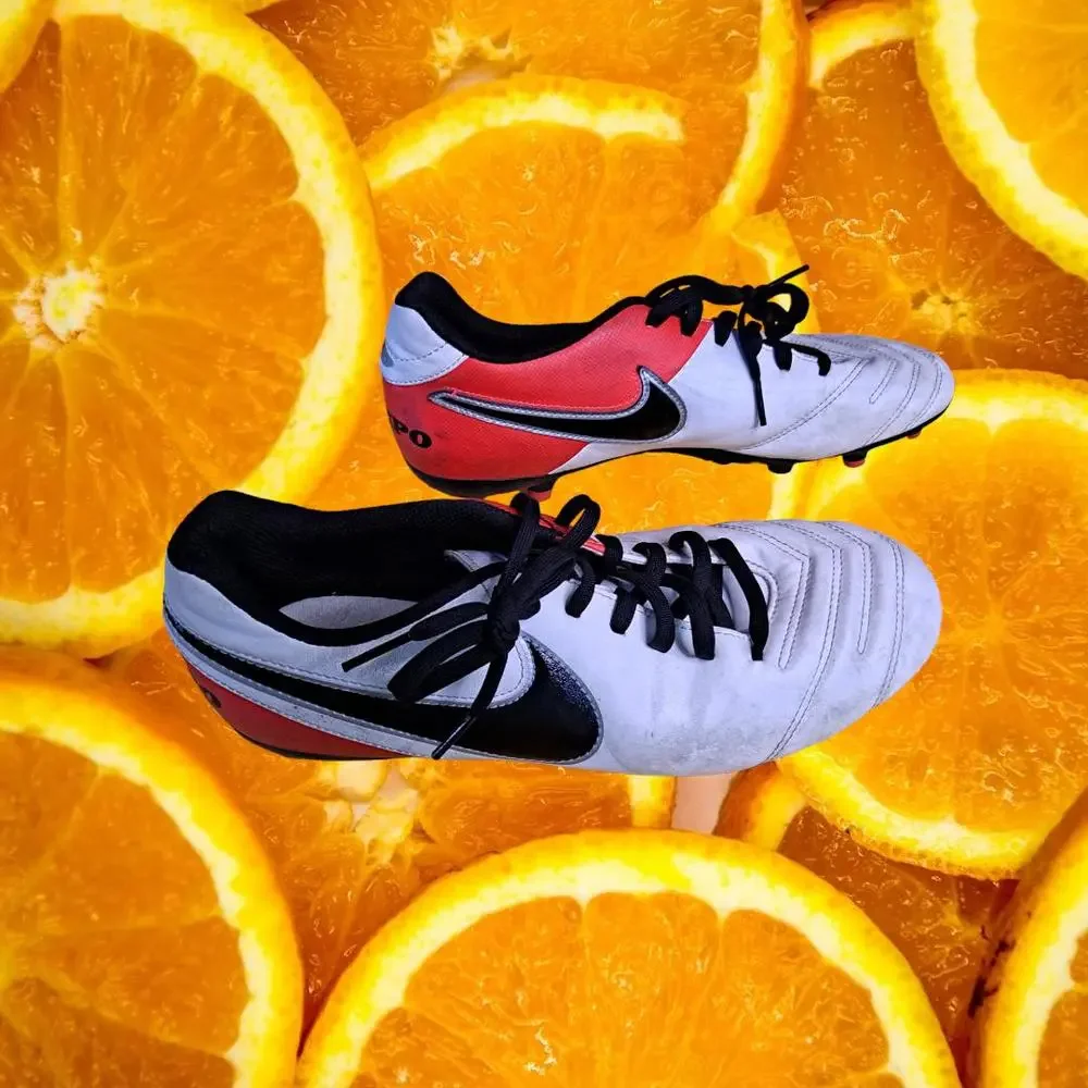 Nike Tiempo Black, White and Red Cleats Size 10‎